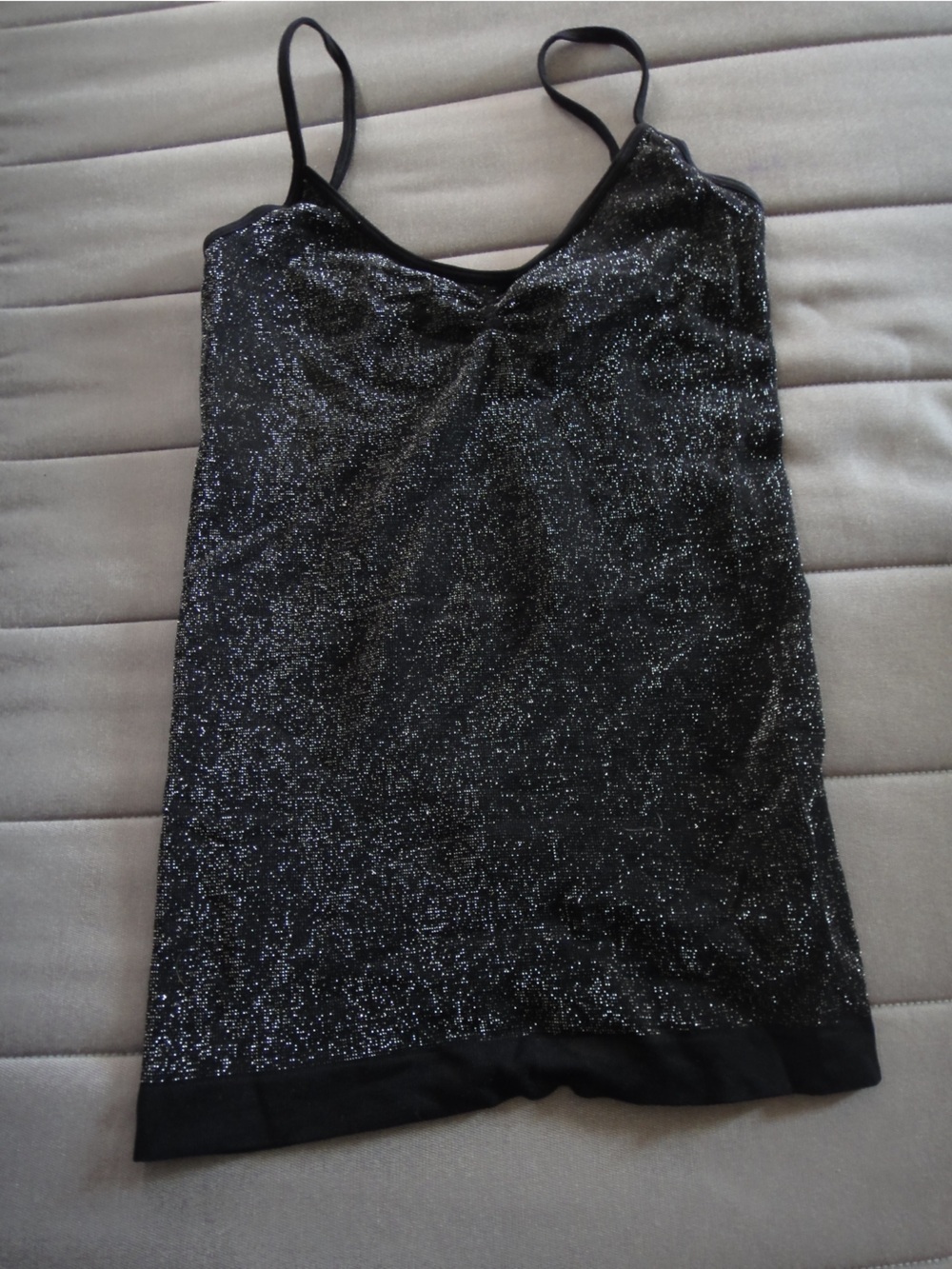 Women's Black Glitter Camisole Tank Top